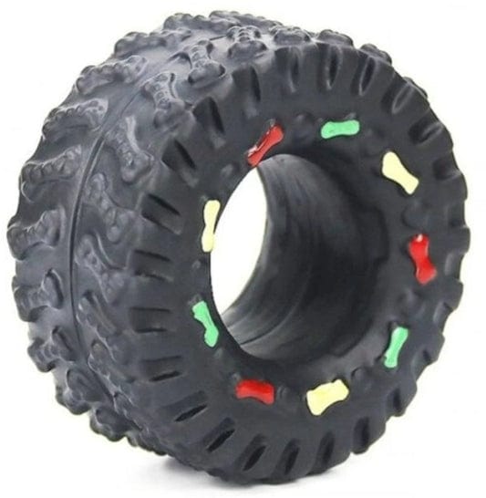 Bro Deals Dog Toys Pet Dog toy squeaky tyre 12cm