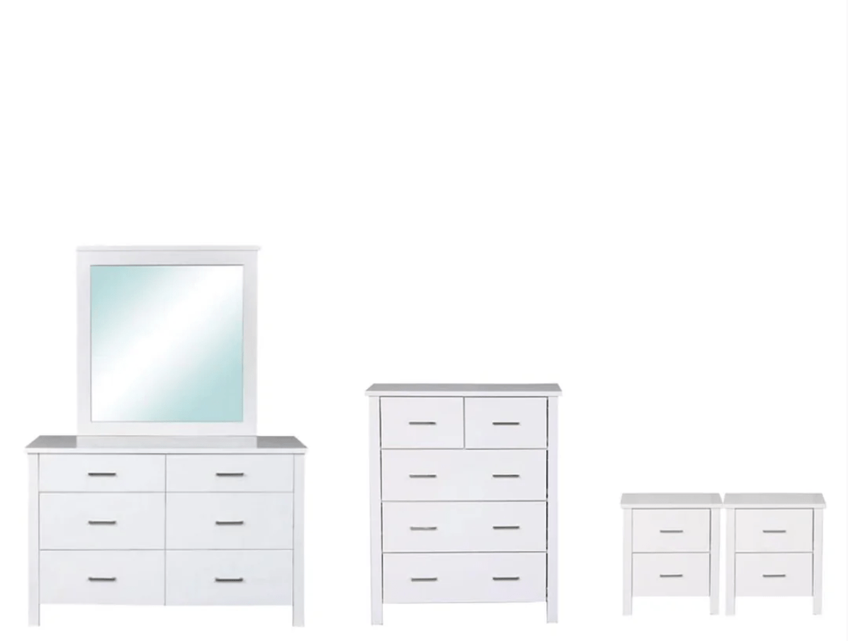 BroDeals Bedroom Suite Tina bedroom Suite White - Set of 6