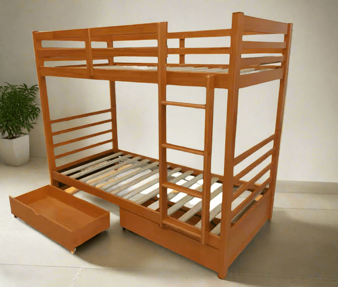 BroDeals bunk Bed Bunk Bed W/ 2 Drawers - Honey