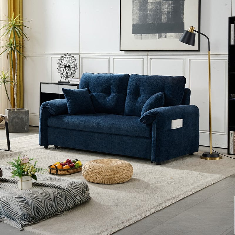 BroDeals Sofabed Rome 2 Seater Roll Out Sofabed - Dark Blue