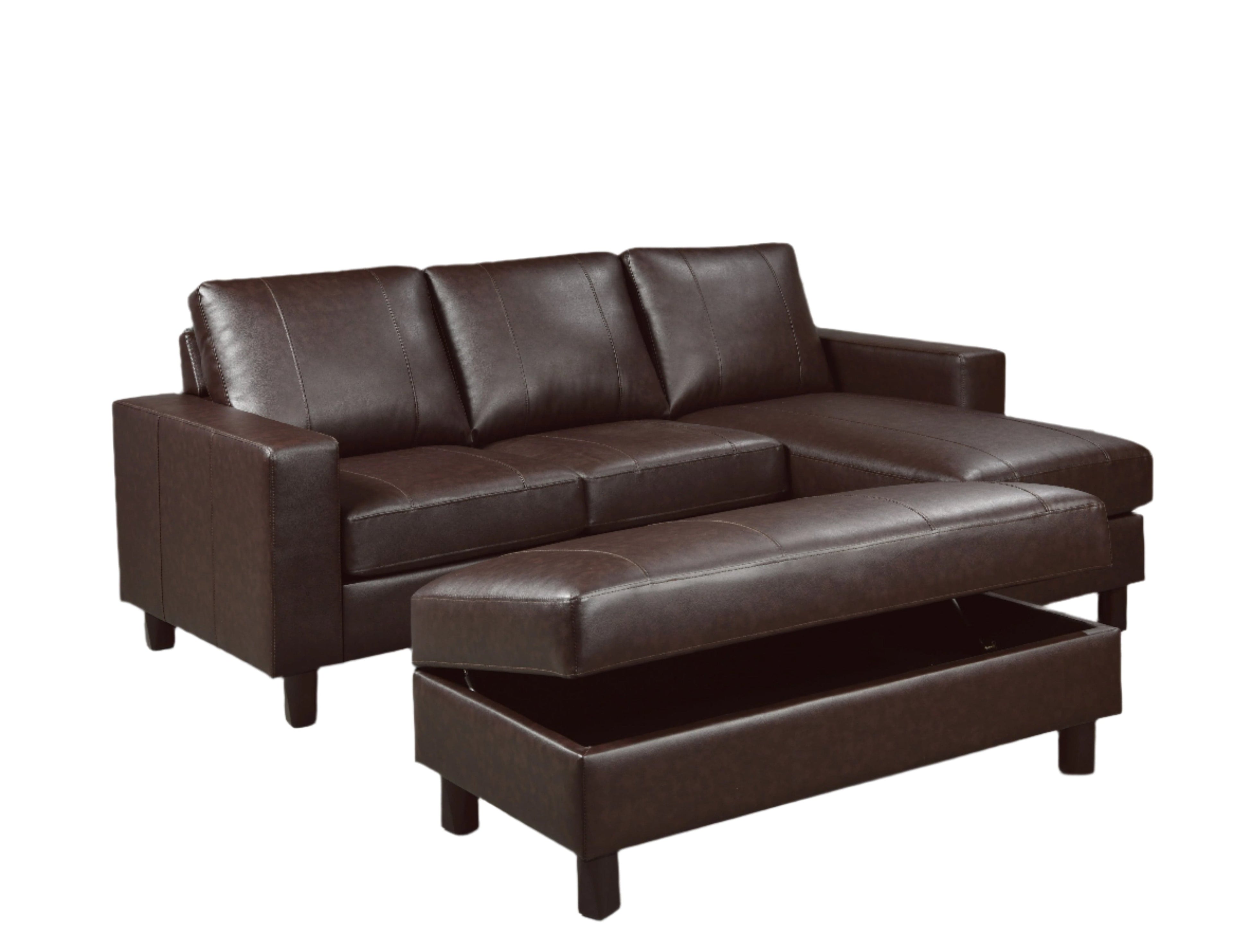 BroDeals Sofas Dark Brown Sofia Corner Lounge Suite with Reversible Chaise