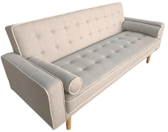 BroDeals Sofas New York Sofabed - Grey with white piping