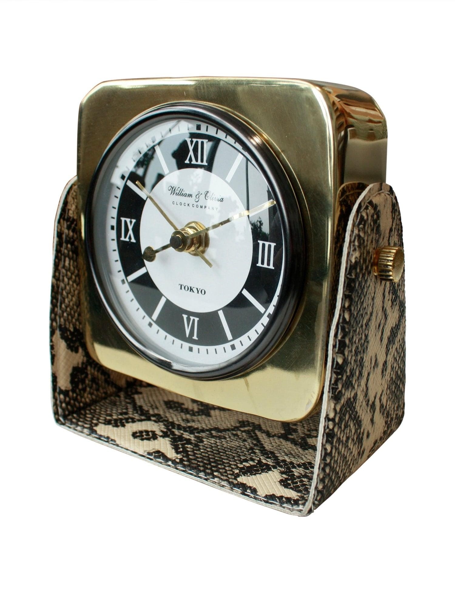 BroDeals Table Clock Table Clock With Snake Skin Design Base