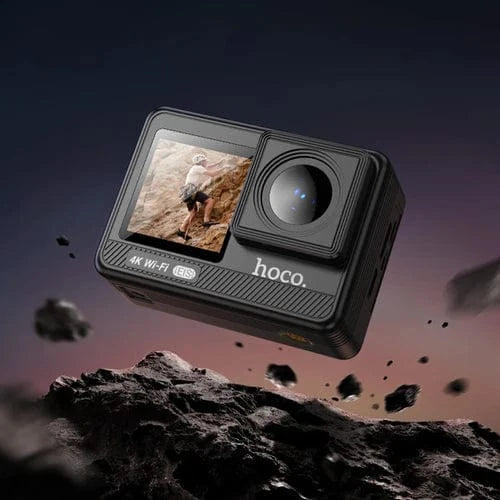Hoco Bike Camera Sports Camera - Stabilization Anti Shake, 30M Waterproof, Front & Back Dual Screen