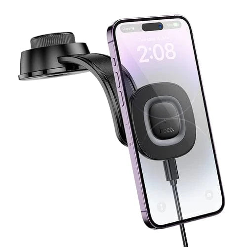 Hoco Car Phone Holder 15W Magnetic Wireless Charging Phone Holder for Dashboard