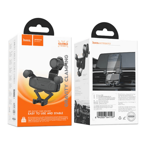 Hoco Car Phone Holder Retractable Air Vent Phone Holder w/ Stable Hook Locking