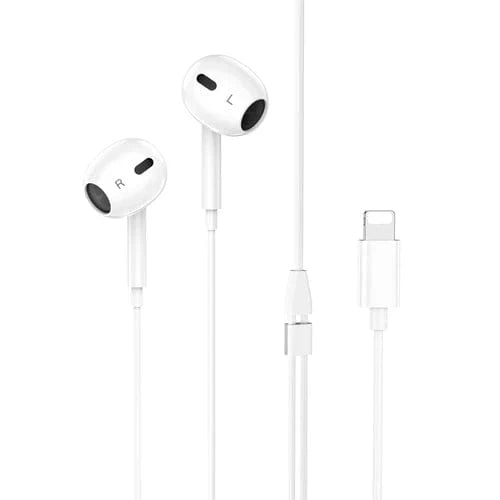 Hoco Earphone Wired Lightning Earphone w/ Plug-And-Play (No Need Bluetooth)