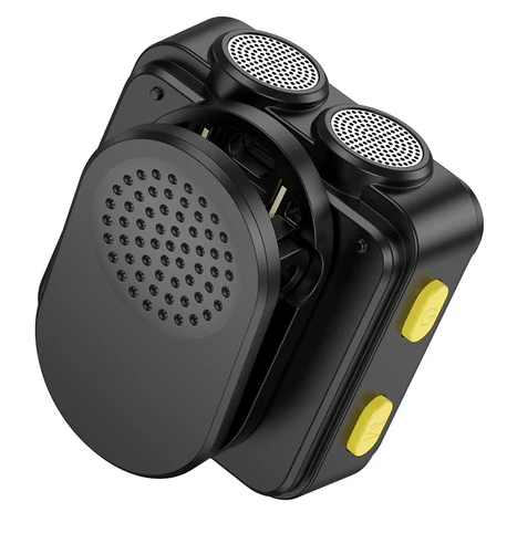 Hoco mobile phone accessories Premium Dual Wireless Digital Microphone w/ Lightning & Type C Dual Connector, Magnetic Lapel