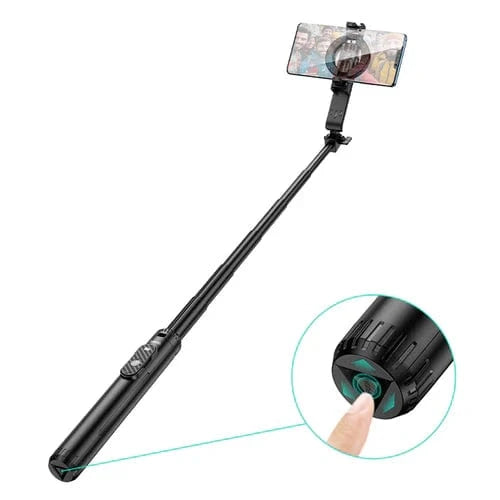 Hoco Selfie Stick Premium Bluetooth Selfie Stick w/ 1.5m Tripod, V5.2 Remote, Magnetic Phone Holder