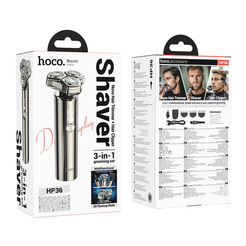 3 in 1 Grooming Set with Shaver, Hair Clipper, Nose Hair Trimmer