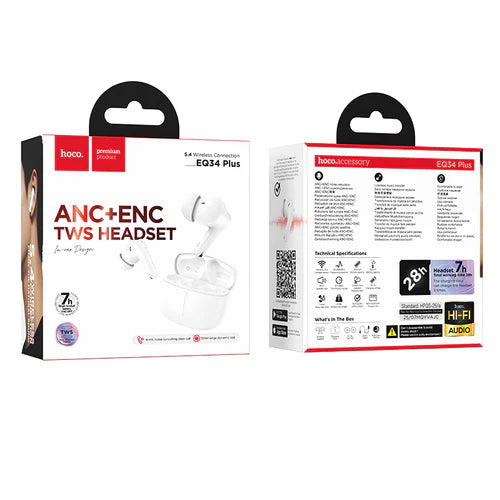 TWS Earbud with ANC+ENC Noise Cancellation, 7 Hours