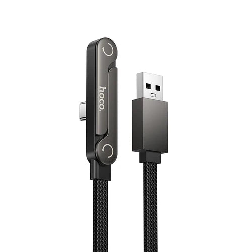 Nylon Braided Zinc Alloy Charging Cable with Metallic Kick Stand USB A to USB C
