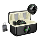 Dual Wireless Digital Microphone w/ USB-C Connector + Lightning Adaptor, ENC Noise Cancellation