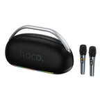 Premium Bluetooth Party Speaker with 2 Wireless Microphones, RGB Light, 3D Sound with 5x Drive Units