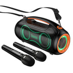 600W Bluetooth Party Speaker with 2 Wireless Microphones
