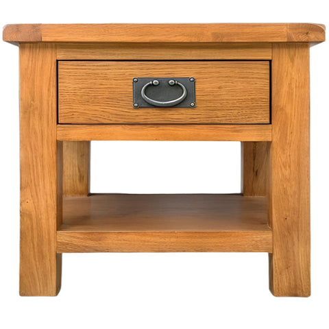 Oak Lamp Table with One Drawer