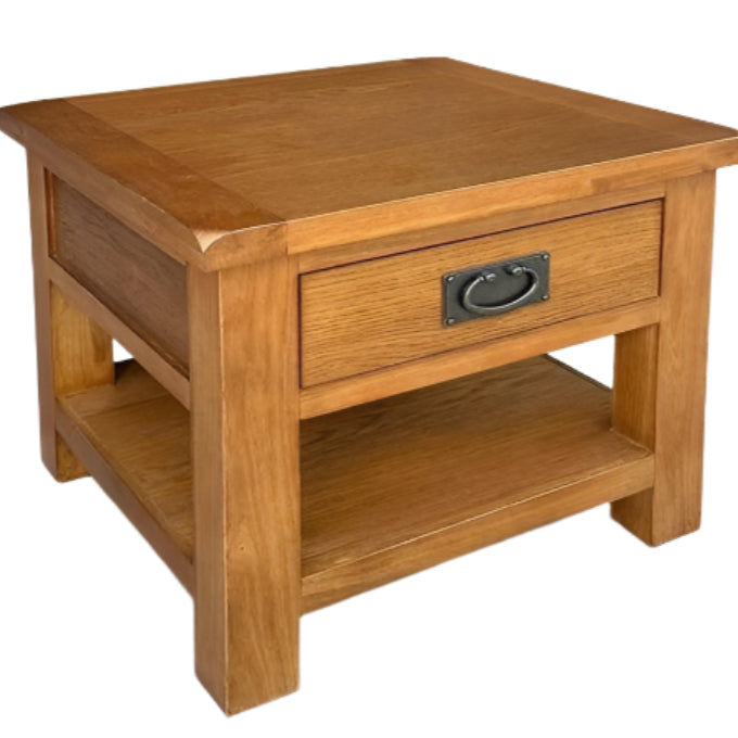 Oak Lamp Table with One Drawer