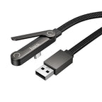 Nylon Braided Zinc Alloy Charging Cable with Metallic Kick Stand USB A to USB C
