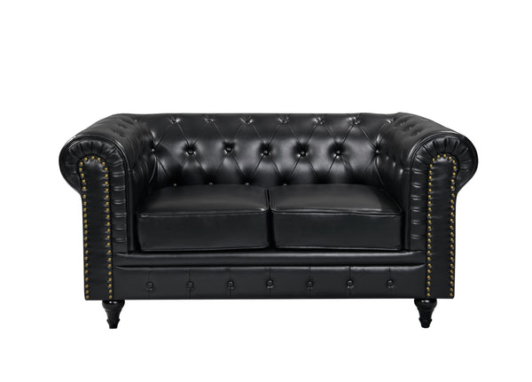 Boston Chesterfield Sofa Set - 3+2 - Black