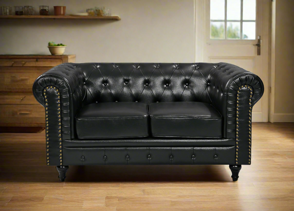 Boston Chesterfield Sofa Set - 3+2 - Black