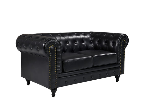 Boston Chesterfield Sofa Set - 3+2 - Black