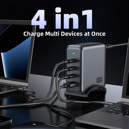 100W 4-Port PD GaN Ultra Fast Desktop Charging Station