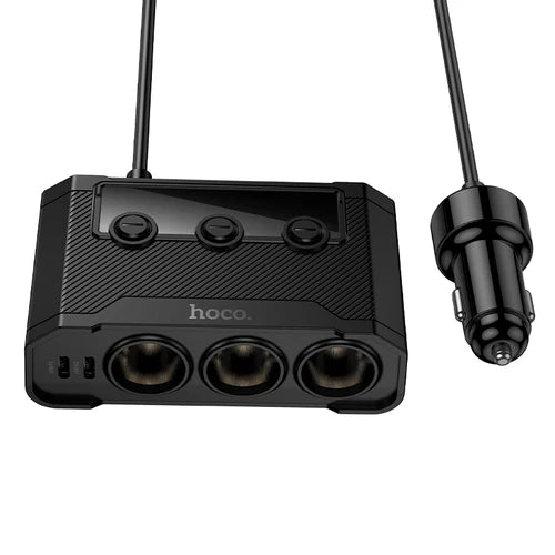 240W Car Charger Hub with 3x Sockets