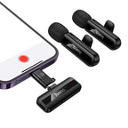 Dual Wireless Digital Microphone w/ USB-C Connector + Lightning Adaptor, DSP Noise Cancellation