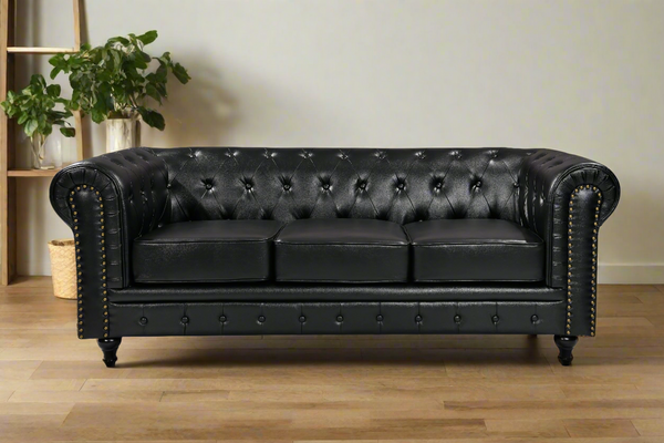 Boston Chesterfield Sofa Set - 3+2 - Black
