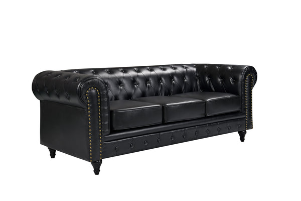 Boston Chesterfield Sofa Set - 3+2 - Black