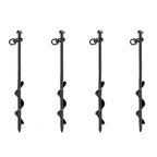 Screw-In Ground Anchors with Swing Adapter & Cross Handle (Pack of 4)