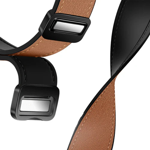 Universal Leather Watch Strap with Magnetic Buckle