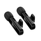 Dual Wireless Digital Microphone w/ USB-C Connector + Lightning Adaptor, DSP Noise Cancellation