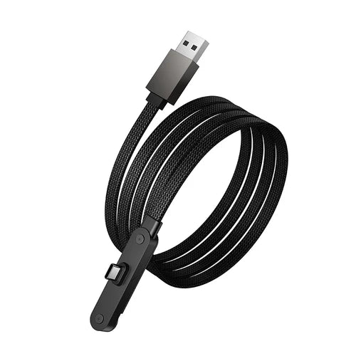 Nylon Braided Zinc Alloy Charging Cable with Metallic Kick Stand USB A to USB C