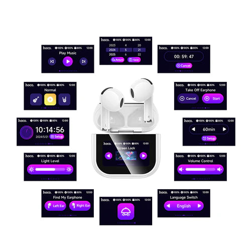 TWS Earbud w/ LCD Touch Screen, 4 Hours