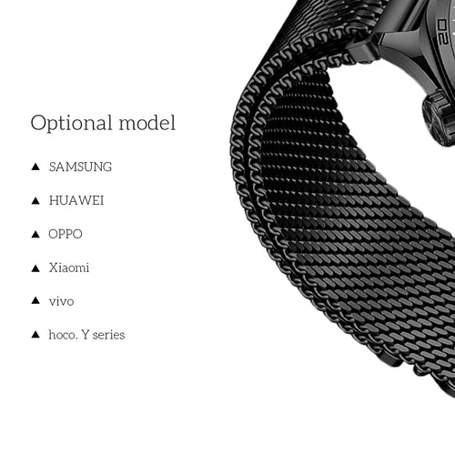 Universal Metallic Watch Strap with Magnetic Buckle
