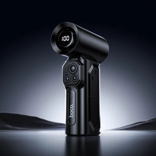 Portable High-Power Fan with 130,000 RPM Ultra-High Speed, Rechargeable Turbo Fan with Digital Display