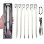 28cm Stainless Steel Camping Tent Stakes (Pack of 6)