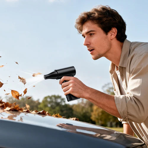 Portable High-Power Fan with 130,000 RPM Ultra-High Speed, Rechargeable Turbo Fan with Digital Display