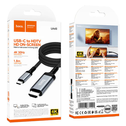 USB C to 4K HDMI Cable 1.8 Meter