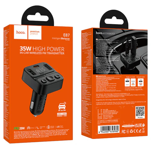 35W FM Car Kit with PD+QC, LED Display
