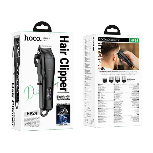 Electric Hair Clipper with Battery % Display, 7500 RPM