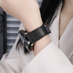 Universal Leather Watch Strap with Magnetic Buckle