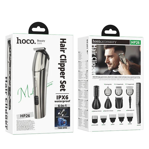 Electric Hair Clipper with IPX6 Waterproofing, LED Battery Display, 7500 RPM
