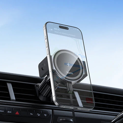5W Wireless Charging Magnetic 2-in-1 Air Vent Phone Holder – Magnetic or Clamp Mount