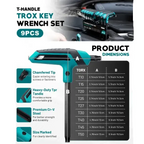 9 Piece T-Handle Torx Wrench Set T10–T50 Two-Tip Star Wrenches