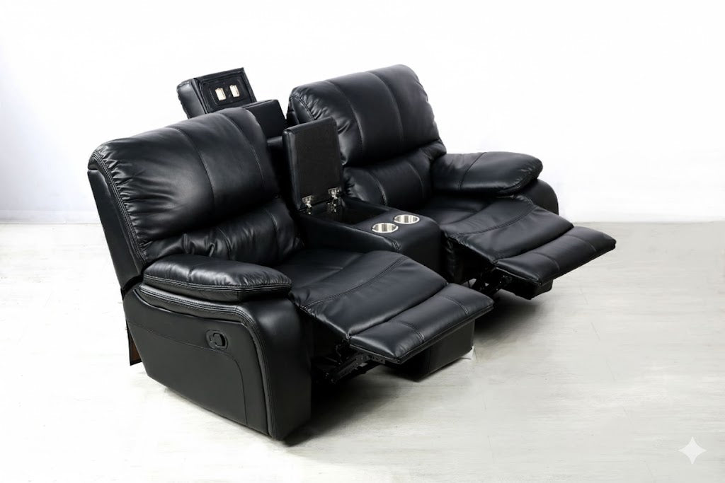 Bergen Manual Recliner 2 Seater with Console