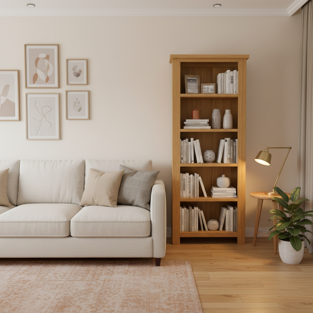 Oak Bookcase - 1800x600