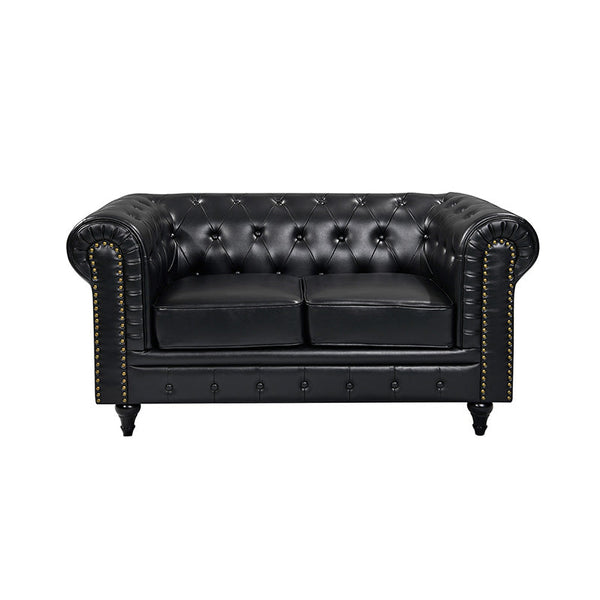 Boston Chesterfield Sofa Set - 3+2 - Black