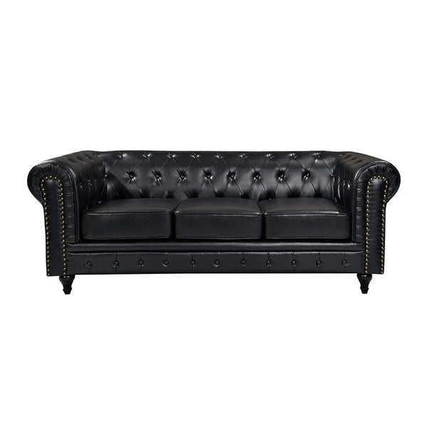 Boston Chesterfield Sofa Set - 3+2 - Black